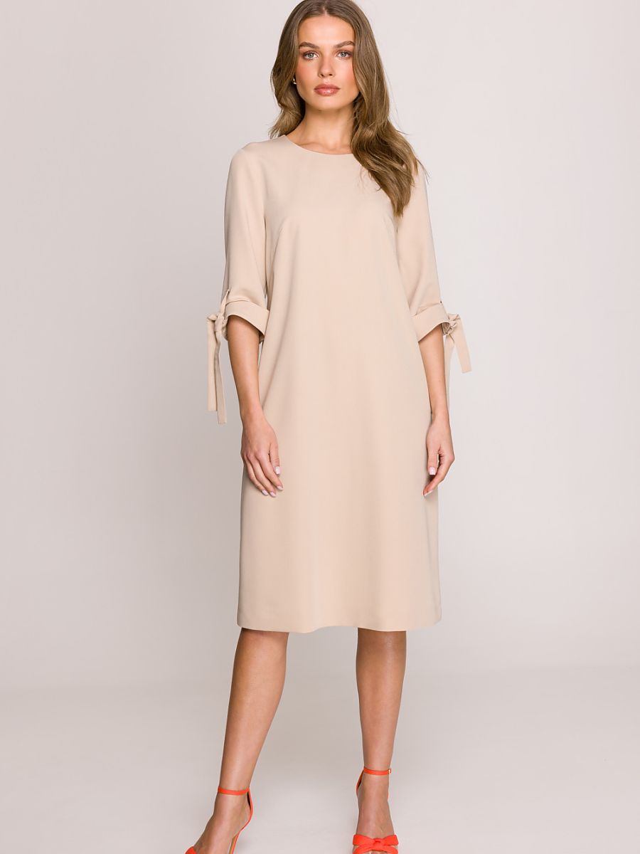 Robe Blanche trapèze, coloris beige, photo 2