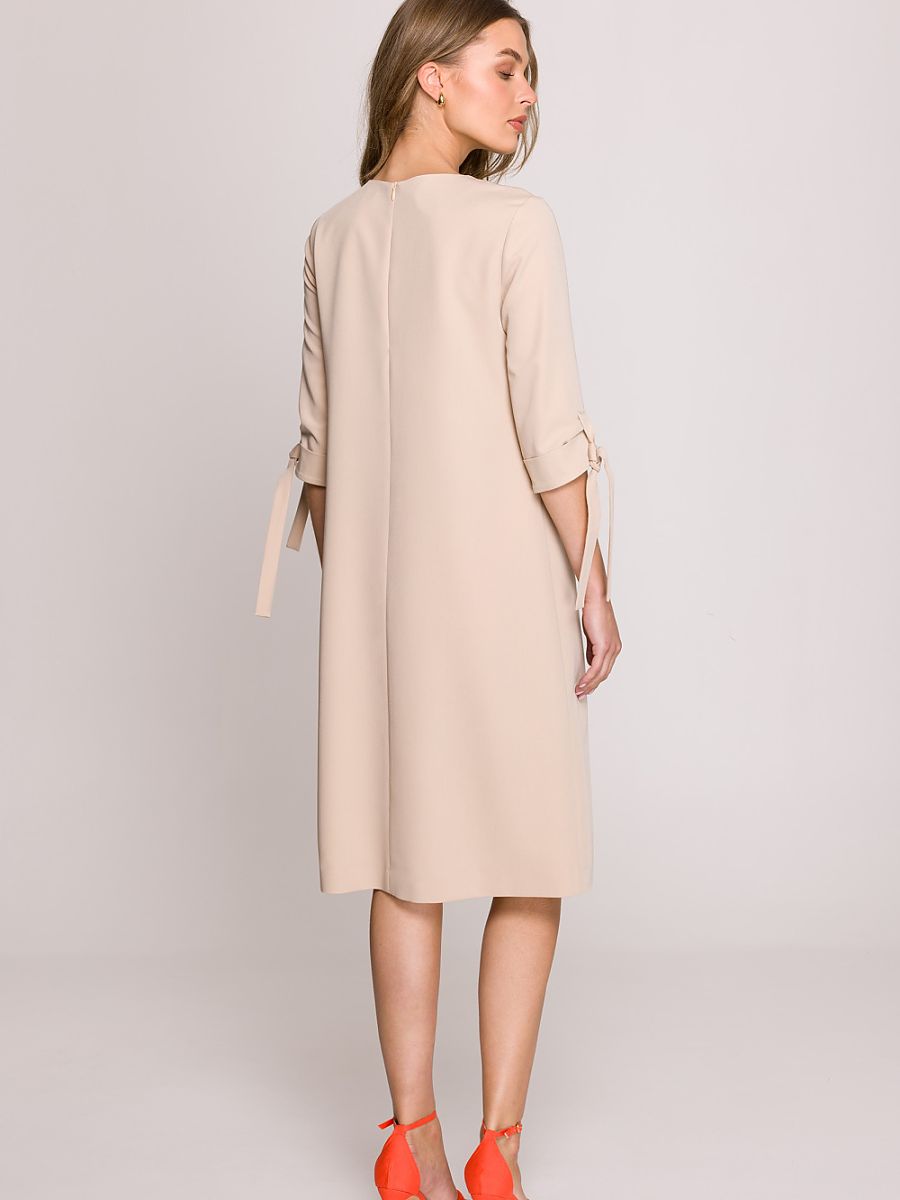 Robe Blanche trapèze, coloris beige, photo 3
