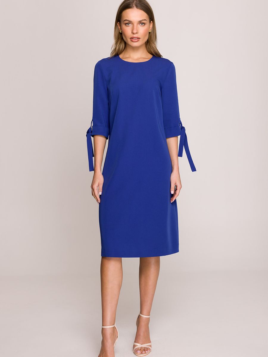 Robe Blanche trapèze, coloris bleu roi, photo 1