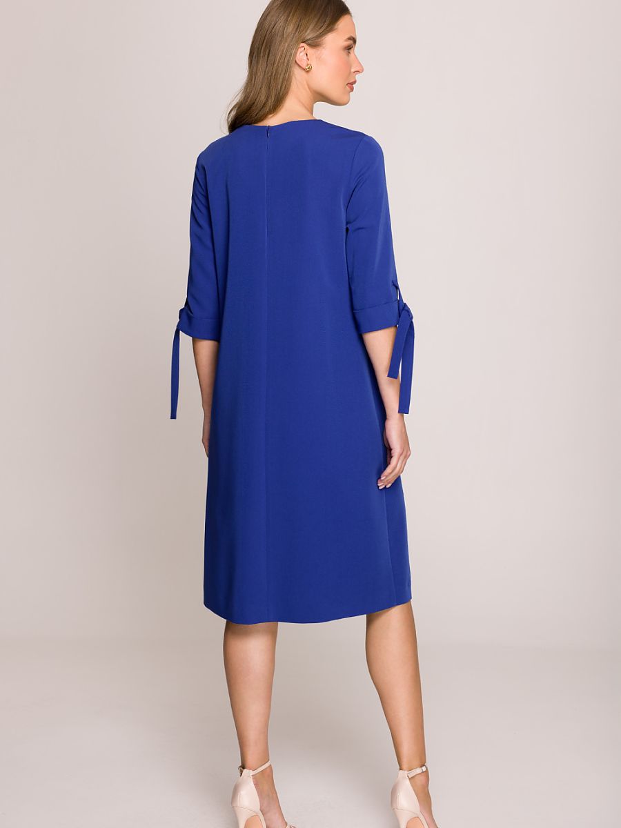 Robe Blanche trapèze, coloris bleu roi, photo 2