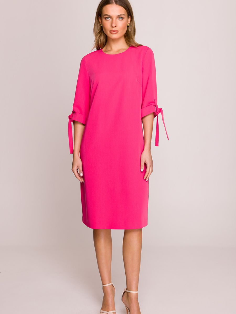 Robe Blanche trapèze, coloris fuchsia, photo 1