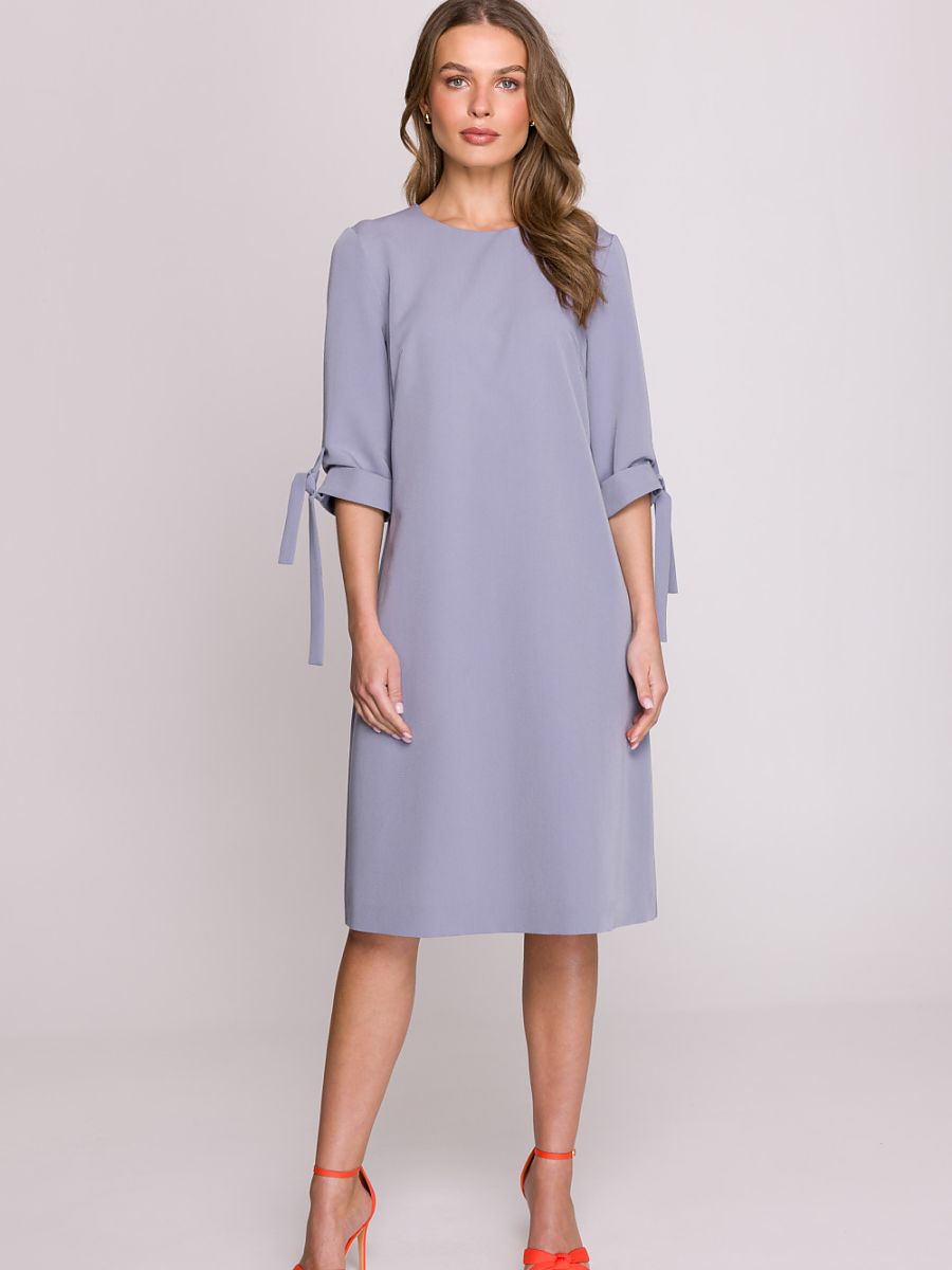 Robe Blanche trapèze, coloris gris perle, photo 1