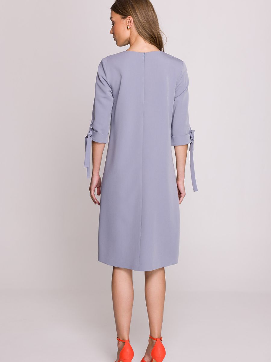 Robe Blanche trapèze, coloris gris perle, photo 2
