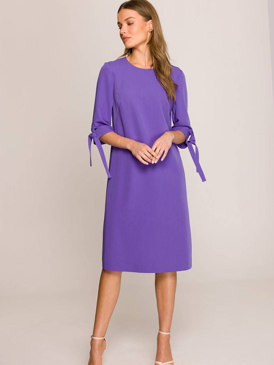Robe Blanche trapèze, coloris violet, photo 1