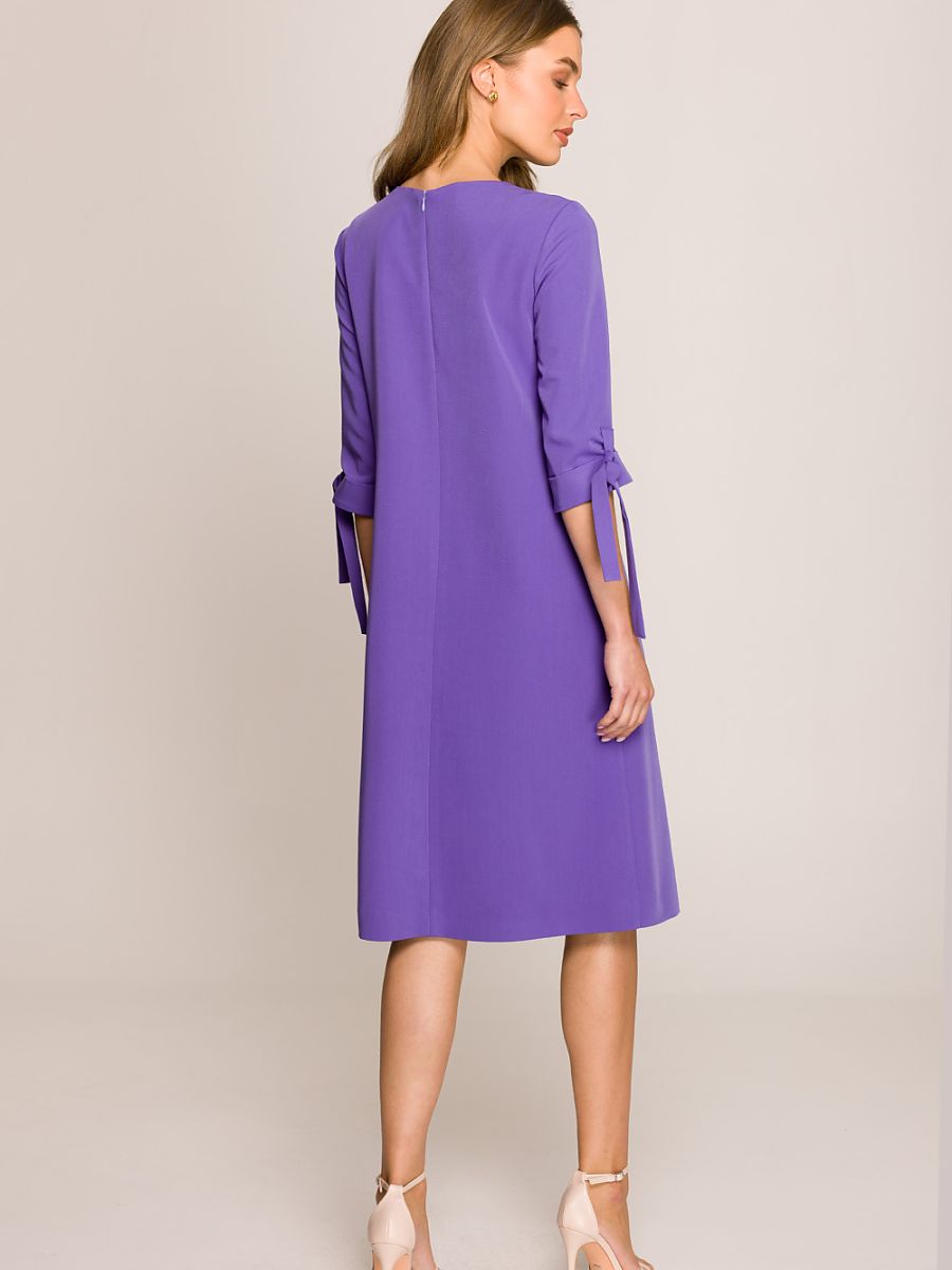 Robe Blanche trapèze, coloris violet, photo 2
